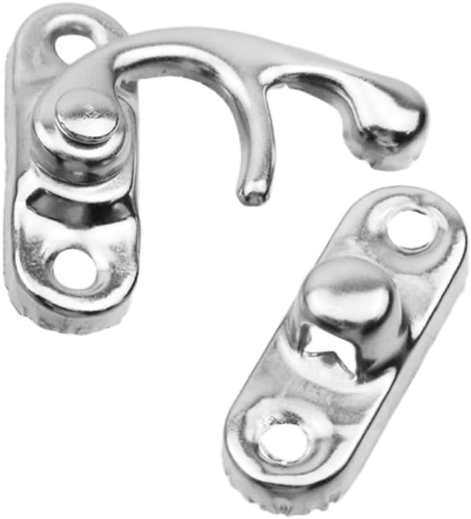 Sscon 20Pcs Small Box Hinges Vintage Right Latch Hook Hasp Wood Jewelry Box Hasp Catch - Silver - Image 4